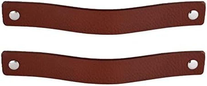 Brute Strength - Tirador de cuero para muebles - Coñac - 2 unidades - 20 x 2,5 cm - Asa de armario, Asa de puerta - Asas de cuero, para cocina, baño, armarios, vestidor, madera