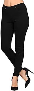 Lildy Women's Denim Jeggings, Stretchable Cotton Blend, Black, Large-X-Large