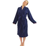 Dudra Luxury Men Women's Bathrobe - 100% Egyptian Cotton Dressing Gown - Terry Towelling Bathrobe – Shawl Towel Robe (Navy, L-XL)