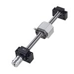 ANWOK SFU1605 Ballscrew 16mm 800mm with Metal Deflector Ball Screw nut + BK/BF12 End Supports+1pcs Coupler with end Machining for CNC Route Grinding Machine