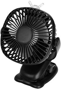 Venforze Ventilateur de poussette à clipser 6000 mAh USB Mini ventilateur de bureau personnel avec batterie rechargeable 4 vitesses Rotation à 360° Pour poussette, landau, poussette, bureau (Noir)