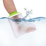 TANGKA 100% Waterproof Plaster Shower Cover, Dry Reusable Leg Plaster Protector with Bracket, Sealed Waterproof Bath Plaster Cover Bandage Wound Protection Bag for Foot, Ankle, Burns Surgery