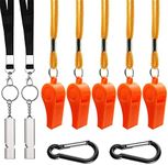 findTop 5PCS Plastic Whistles, 2PCS Outdoor Loudest Emergency Survival Whistles with Carabiner and Lanyard for Boating, Camping, Hiking, Hunting, Dog Training and Fishing