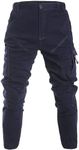 BIG BEE Elite Cargo Pants Work Jogger Elastic Cuff Stretch Cotton Tapered, Navy, 30