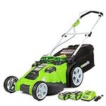 Greenworks 20-Inch 40V Twin Force Cordless Lawn Mower, 4.0 AH & 2.0 AH Batteries Included 25302