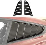 RT-TCZ Carbon Fiber Rear Quarter Side Window Scoop Louvers Sun Shade Cover Wind Vent Air Deflector Decoration Exterior Accessories for Ford Mustang 2015-2022,2PCS