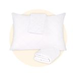 Safe and Sound 2 Pack Pillow Protector, Queen Size, Zippered Waterproof Pillow Encasement Cover, Breathable Soft Quiet Quilted Pillow Protector (20x30 Inches, White)