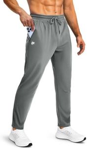 FOGFIRE Mens Sweatpants with Zipper Pockets Joggers for Men Workout Athletic Gym Track Fitness Clothing Gray