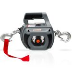FITHOIST Portable Drill Winch 1000LBS, Drill Powered Winch with Alloy Steel Wire Rope 40FT, Drill Winch for Lifting, Dragging, Handling, Trailer (Grey)
