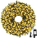 MZD8391 Upgraded 105FT 300LEDs Christmas Lights Outdoor Indoor String Lights 8 Modes Memory Function for Christmas Tree Party Decoration (Warm White)