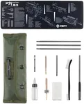 PINTY Rifle Cleaning Kit with 35.8 x 12 in Cleaning Mat, Complete Gun Cleaning Kit with Brushes Cleaning Rods Patch Canvas Pouch, Pistol Brushes Cleaner for 5.56mm .223 22LR .22 Cal & More