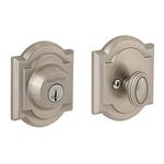 Baldwin 380 ARB 15 SMT CP RCAL Single Cylinder Arched Deadbolt Featuring SmartKey, Satin Nickel by Baldwin