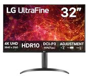 LG UltraFine Monitor 32UR550K-B - 4K UHD VA 32 inch, 60Hz, 4ms GtG, HDR10, Home/Office Display, Tilt/Height/Pivot Adjustment, Built-in Speakers, HDMI, DP, Black