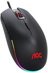 AOC Gaming RGB Gaming Mouse, NVIDIA Reflex Analyzer Compatible, Low Input Lag, OMRON (L&R) Switches, 5000 DPI, Customizable Buttons and On-The-Fly DPI Change, Light FX RGB, GM500