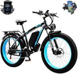 JESRIDER Electric Bike for Adult,Ebike with 48V 20AH Removable Battery, 70-110KM Long Range Electric Bike with Phone mount, 26" x4.0" All-Terrain Tires, Fat Tire Ebike Hydraulic Suspension 21-Speed