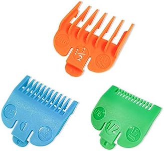 3 Professional Hair Clipper Guards Cutting Guides Fits for Most Wahl Clippers, Color Coded Clipper Combs Replacement - Guard Number: #1/2, #1 and #1 1/2 (Length: 1/16 inch, 1/8 inch and 3/16 inch)