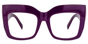 Zeelool Vintage Oversized Thick Cat Eye Glasses for Women with Non-prescription Clear Lens FP0668, Fp0668-15 Purple, Large