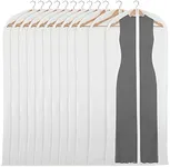 Clear Garment Bag Covers, Zippered Closet Bags for Clothes (24x60 In, 12 Pack)