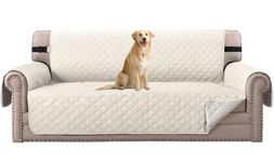 H.VERSAILTEX Sofa Protector for Dogs/Cats/Pets Sofa Slipcover Quilted Furniture Protector with Non Slip Elastic Strap Water Resistant Sofa Covers Couch Covers Seat Width: 66" (Sofa, Ivory/Beige)