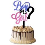 Party Decorz Boy Or Girl ? Cake Topper |5 Inch, 1pcs Blue & Pink Double Color Acrylic Baby Shower Cake Topper/Cupcake Topper