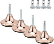Rose Gold Chrome Coated Feet Leg Gliders Glides Castor With Insert For Divan Bed Base Sofa Chair Set of 4