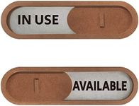 GEEKBEAR In Use/Available Privacy Slider Sign (Brown) - Made with Premium MDF Wood - Elegant, Premium, Visible & Easy to Install - 7.5 x 2.2 inch