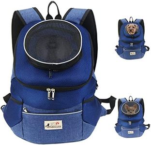 RABBICUTE Pet Dog Carrier Backpack Adjustable Breathable Front Pack Head Out Removable Design Puppy Cat Dog Backpack for Small Dogs Cats Padded Shoulder Bag for Travelling Hiking Camping Outdoor Trip