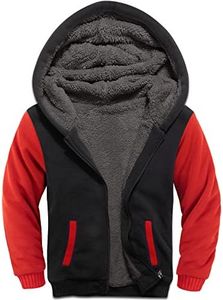 V VALANCH Boys Hoodie Zip Up Fleece Lined Jacket Warm Sherpa Hooded Sweatshirts for Boys Girls 6-15 Years