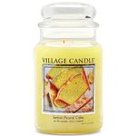 Village Candle Lemon Pound Cake Large Glass Apothecary Jar Scented Candle, 21.25 oz, Yellow