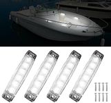 RVZONE Marine Led Boat Lights, Boat Interior Lights Night Fishing Lights 12V Waterproof Marine Boat Lights for Pontoon Boat Yacht Fishing Kayak Lights Cockpit Light (4 Pcs White)