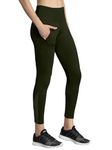 Mehrang Gym wear Mesh Legging Workout Pants with Side Pockets/Stretchable Tights/Highwaist Sports Fitness Yoga Track Pants for Women & Girls (3XL, Olive)