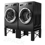 2 Pack Washer Dryer Laundry Pedestals - 28" Laundry Pedestal for Washer and Dryer Stand, Steel Washing Machine Stand Raiser Set, Compatible with Most 4.8-5.3 cu. ft. Capacity Washer Black