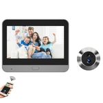 Door Peephole Camera with 4.3 Inch Color Monitor, 1080P 120 Degree Viewing Night Vision Peep Hole Camera, Intercom Digital Door Viewer for Apartment