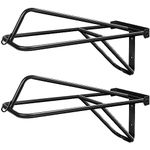 Dunzy 2 Pieces Portable Folding Saddle Rack Collapsible Saddle Storage Rack, Wall Mount Black Saddle Stand for Horse Trailer Western Saddles Horses Blanket Stall (Hook Style)