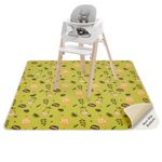 Splat Mat for Under High Chair, Waterproof and Non-Slip, Easy to Clean, Protects Walls and Floors from Messy Meals (Giraffe and Zebra)