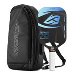 Hundred Zephyr 70 Xtend Pickleball Paddle | 13mm Core | Power Play | Free Bag Included (Black/Blue)