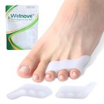 Welnove Gel Pinky Toe Separators - 8 Pack Pinky Toe Spacers, Bunion Cushions Pads for Women＆Men, Silicone Little Toe Protectors for Preventing Rubbing & Relieve Pressure(White)