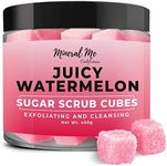 Body Scrub Exfoliator - 12oz WATERMELON Sugar scrub cubes w/Mango Butter & Shea butter- Ultra Hydrating & Moisturizing - All Natural & Organic for all body exfoliation- For hands, arms legs, elbow