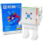 Hawkister MoYu RS3M V5 2023 MagLev 3x3 Speed Cube with Robot-Shape Display Box, Professional 3x3x3 Puzzle Cube Stickerless RS3M V5 MagLev Cube (Maglev Version)