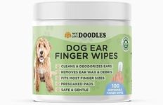 We Love Doodles Dog Ear Wipes - Pre Soaked Finger Ear Wipes for Dogs, Safe & Gentle Ear Cleaner for Dogs, Cleans & Deodorizes, Pet Wipes for Dogs, Dog Cleaning Wipes for Easy Grooming, 100 pcs