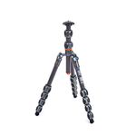 3 Legged Thing Pro Range 2.0 Leo 2.0 Carbon Fibre Travel Tripod System - Adjustable Camera Tripod with 3 Detachable Legs for Monopod Conversion - Metallic Slate Grey (LEOGREY2)