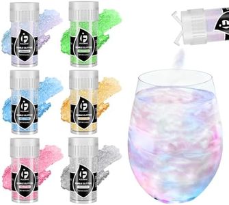 Edible Glitter for Cocktails, Edible Luster Dust 6 Colors, Food Grade Glimmer Sprinkles for Baking, Cakes, Strawberries, Beverage, Cookies, Candy, Chocolate, Vegan (5g/Bottle)