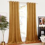 NICETOWN Bedroom Velvet Curtain Drapes - Privacy Protection Sound Deadening Panels for Home Theatre/Film Room/Stage (Gold Brown, Set of 2, 52W x 84L Inches)