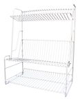 Delfinware 2300W White 3 Tier Plate Rack, 53.2 x 45 x 24.6cm