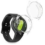 kwmobile Case Compatible with Samsung Galaxy Watch 7 44mm Case - 2X TPU Silicone Fitness Tracker Cover - Transparent
