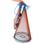 American Fishing Cast Net with with Heavily sinkers for Bait Trap Fish Dia:15.7ft/4.8m