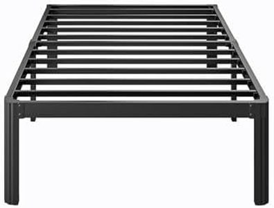LAKKURI 14 Inch High Twin XL Bed Frame No Box Spring Needed, Platform Metal XL Twin Bed Frame, Heavy Duty, Easy Assembly, Noise Free, Black
