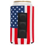 QualityPerfection Magnetic Can Cooler Sleeve 3 Magnets, Neoprene Beer 12 oz Regular size 4mm Thickness Insulated, Collapsible For DIY Customizable, Favors, Parties, Events (American Flag)