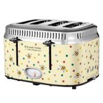 Russell Hobbs Emma Bridgewater Bumble Bee & Polka Dot 4 Slice Toaster (Countdown gauge shows time remaining, Independent & Wide Slots, Lift & look feature, 6 Browning settings, 2400W, Cream) 27250