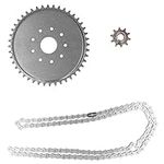 for 48cc 66cc 70cc 80cc 2 Stroke Motorized Bicycle 10T Front Sprocket Cog 44T Rear Sprocket Cog with 415 Chain powersports-chain-and-sprocket-kits